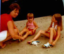 Shari's mom Liz with Shari and her sister, Ann.