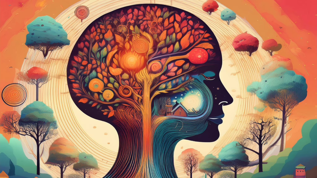 An illustration of a brain that is thinking creative thoughts after reading a branded story. 