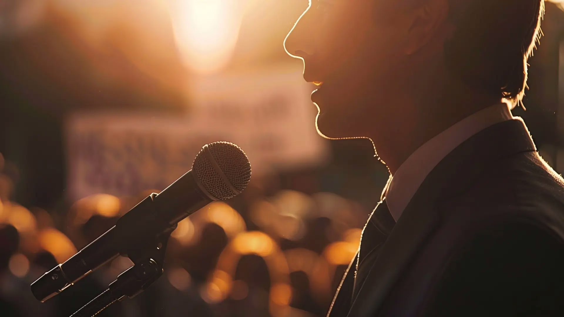 A government official holds a press conference to dispute defamation claims.
